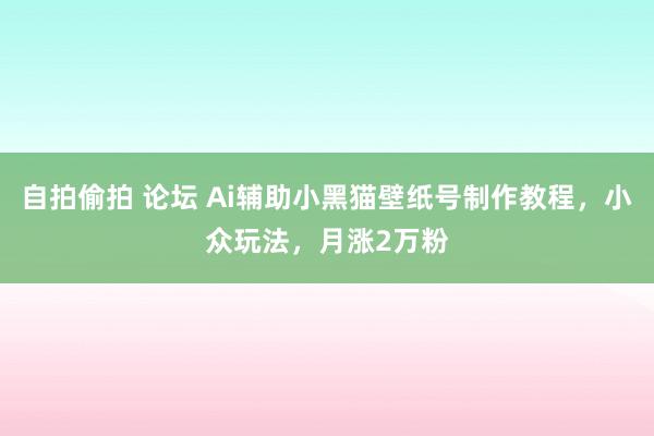 自拍偷拍 论坛 Ai辅助小黑猫壁纸号制作教程，小众玩法，月涨2万粉