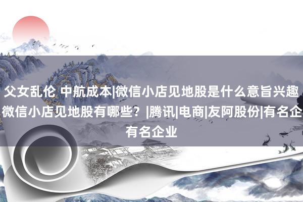 父女乱伦 中航成本|微信小店见地股是什么意旨兴趣？微信小店见地股有哪些？|腾讯|电商|友阿股份|有名企业