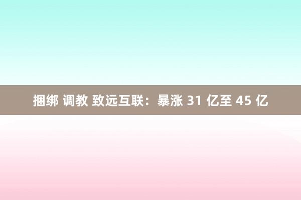 捆绑 调教 致远互联：暴涨 31 亿至 45 亿
