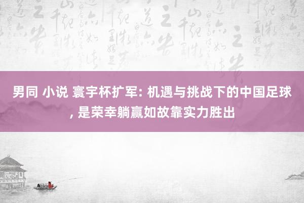 男同 小说 寰宇杯扩军: 机遇与挑战下的中国足球， 是荣幸躺赢如故靠实力胜出